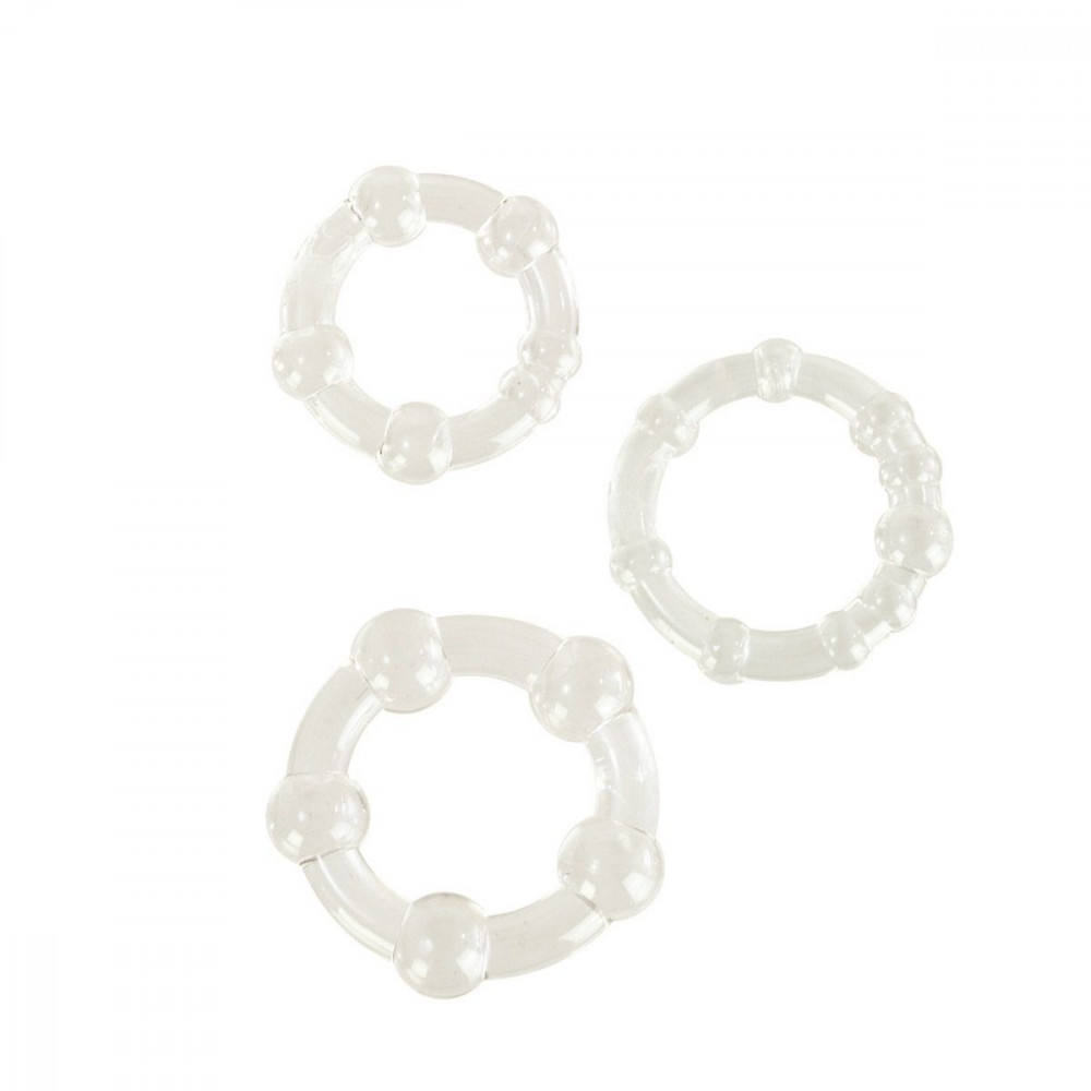 Набор из 3 прозрачных эрекционных колец различного диаметра Island Rings