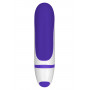 Фиолетово-белый мини-вибратор Petite - 8 см.
