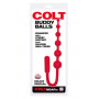 Красный анальный стимулятор COLT BUDDY BALLS - 18,5 см.