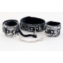 Кружевной набор серебристого цвета: ошейник и наручники (ToyFa 716011)