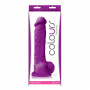 Фиолетовый фаллоимитатор Colours Pleasures на присоске - 25 см.