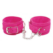 Розовые замшевые наручники Pink Wrist Cuffs