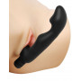 Безремневый черный страпон со стимуляцией G-точки Karma Strapless G-Spot Vibe - 16,5 см.