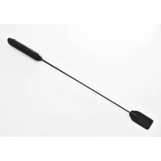 Чёрный стек со шлепком и ручкой-фаллосом - 62 см.