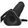 Черная насадка-страпон-удлинитель с ремешками для крепления - 25 см.