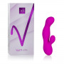 Фиолетовый вибромассажер для двойной стимуляции Vr5 - 16,5 см.