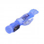 Ротатор голубого цвета с вибрацией и клиторальным стимулятором - 23 см.