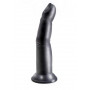 Чёрный анальный стимулятор в форме пальца на присоске - 15 см.