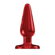 Гладкий красный акриловый анальный стимулятор Bottom Line Model 1 - 13 см.