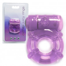 Фиолетовое эрекционное кольцо с вибрацией Climax Juicy Rings
