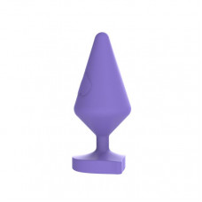 Фиолетовая анальная втулка с основанием-сердечком - 8,8 см.