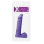 Фиолетовый фаллоимитатор с мошонкой XSKIN 8 PVC DONG - 20,3 см.