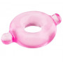 Розовое эрекционное кольцо с ушками для удобства надевания BASICX TPR COCKRING PINK (Dream Toys 20674)