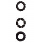Набор из 3 чёрных эрекционных колец MENZSTUFF STRETCHY COCK RINGS (Dream Toys 20834)