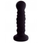 Чёрная рельефная пробка MENZSTUFF RIBBED PROBE - 21 см. (Dream Toys 20921)