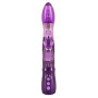 Фиолетовый вибратор с ротацией и клиторальной стимуляцией Purple Surprise - 24,5 см.