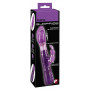 Фиолетовый вибратор с ротацией и клиторальной стимуляцией Purple Surprise - 24,5 см.