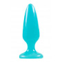 Голубая, светящаяся в темноте анальная пробка Firefly Pleasure Plug Medium - 12,7 см.