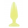 Желтая, светящаяся в темноте анальная пробка Firefly Pleasure Plug Medium Yellow - 12,7 см.