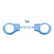 Голубые металлические наручники SHOTS TOYS Blue 