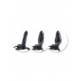 Черный страпон с ручным насосом Inflatable Vibrating 6  - 15,5 см.