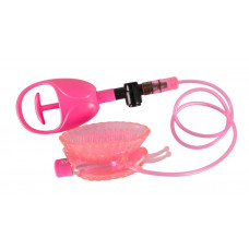 Розовая вакуумная помпа для клитора с вибрацией Eat My Pussy