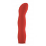 Красный страпон Deluxe Silicone Strap On 10 Inch с волнистой насадкой - 25,5 см. (Shots Media BV OU211RED)