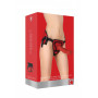 Красный страпон Deluxe Silicone Strap On 10 Inch с волнистой насадкой - 25,5 см. (Shots Media BV OU211RED)