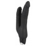 Чёрный анально-вагинальный вибромассажёр-реалистик Backdoor Lovers Double - 24,5 см.