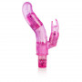 Розовый вибромассажер 10-Function Bendie Bounding Bunny Vibes - 22,8 см. (California Exotic Novelties SE-0638-10-2)