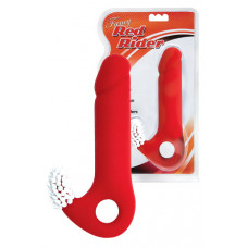 Красная вагинальная втулка с клиторальным стимулятором 