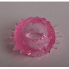 Розовое эрекционное кольцо с пупырышками