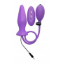 Фиолетовый анальный стимулятор с функцией расширения и вибрацией Inflatable Vibrating Silicone Plug - 12,2 см.