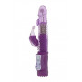 Фиолетовый вибратор GC Dolphin с клиторальным отростком - 22 см.