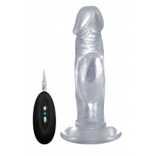Прозрачный вибратор-реалистик Vibrating Realistic Cock 6  - 15 см.