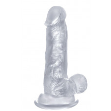 Прозрачный фаллоимитатор Realistic Cock 6  With Scrotum - 15 см.