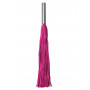 Розовая плётка Leather Whip Metal Long - 49,5 см.