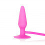 Розовый анальный расширитель на присоске Booty Pumper Medium - 11,5 см.