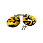 Металлические наручники с мехом тигровой расцветки