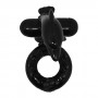 Чёрное эрекционное виброкольцо Sweet Ring с дельфинчиком