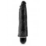 Чёрный вибратор-реалистик 8  Vibrating Stiffy - 24,8 см.