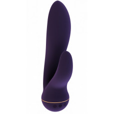 Фиолетовый вибратор Nim с клиторальным отростком - 18,8 см.