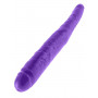 Фиолетовый двусторонний фаллоимитатор 16  Double Dillio - 40,6 см.