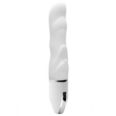 Белый волнообразный вибратор PURRFECT SILICONE DELUXE VIBE - 15 см.