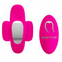Розовый клиторальный вибратор для ношения в трусиках Fairy Boat II с пультом ДУ 