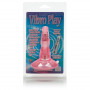 Розовая анальная вибровтулка на присоске Vibro Play Probes - 11 см.