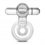 Прозрачное эрекционное кольцо с подхватом, вибропулей и язычком 10 Function Vibrating Tongue Ring (Blush Novelties BL-66912)
