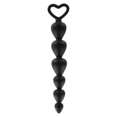 Чёрная анальная цепочка Bottom Beads - 17,8 см.