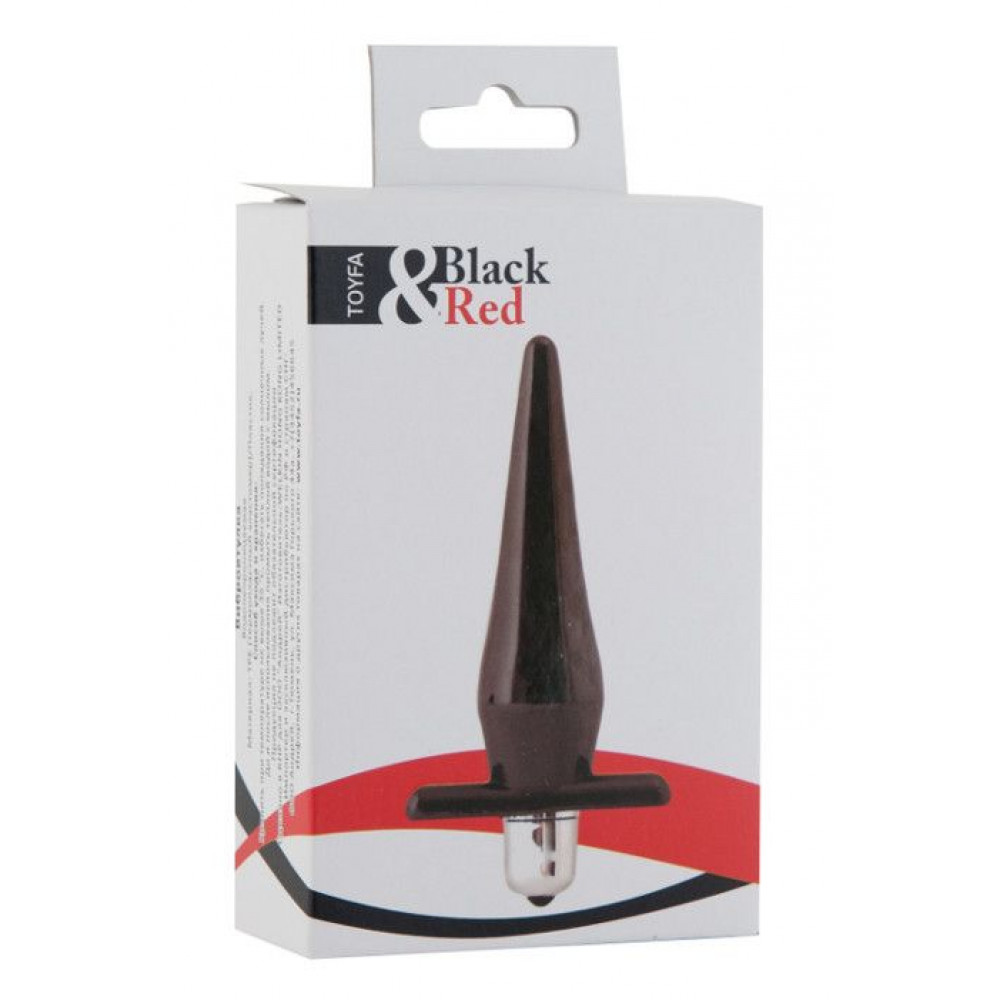 Черная водонепроницаемая вибровтулка Black Red - 12,7 см. (ToyFa 901301-5)