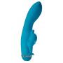 Голубой вибратор с дельфинчиком Climax Elite - 22,3 см.